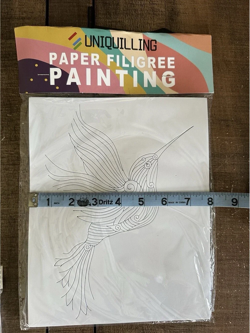Uniquilling Hummingbird Paper Quilling Filigree Painting Kit Tools 8x10